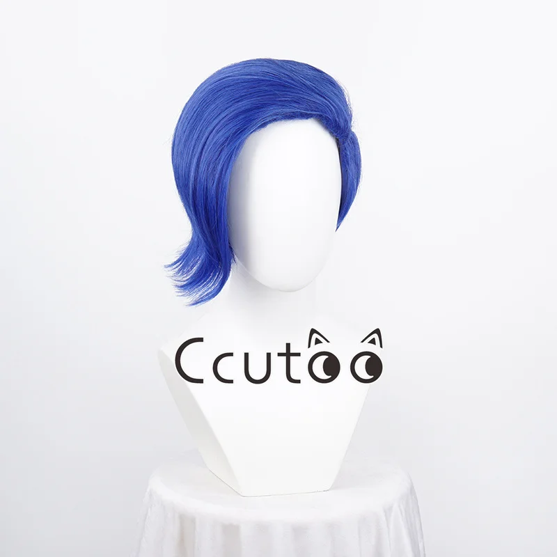 Halloween Inside Out Tristeza Peluca sintética azul Peluca de cosplay Juego de rol Tristeza Pelucas de pelo azul