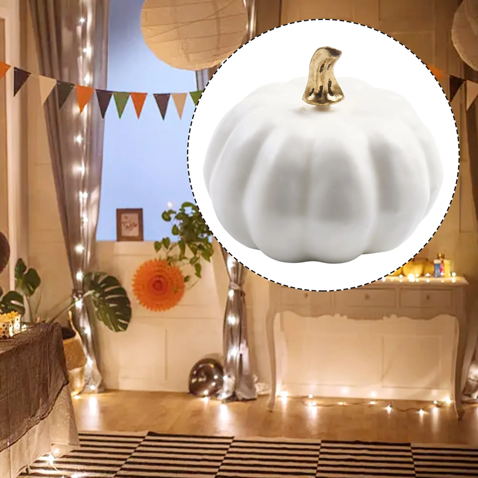 Simulation Prop Artificial Pumpkin Sackcloth 1pcs 7*7.8cm Burlap Centerpieces Decorations Foam Autumn Fall Wreath