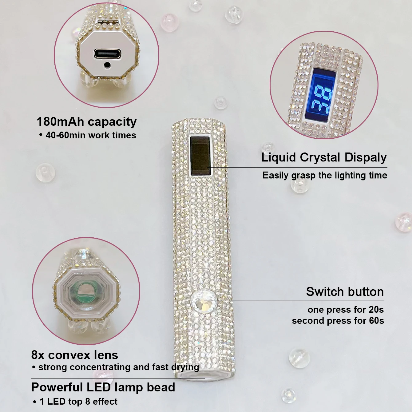 Diamant Stil Nägel UV LED Nagel lampe Nagel Ausrüstung Nagel trocknungs lampe Gel politur Trocken lampe Nagel Werkzeuge Lampe für Maniküre