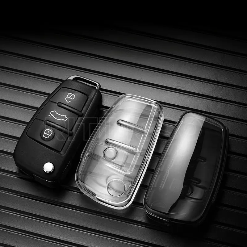 New TPU Car Folding Key Cover Case For Audi A1 A3 8P A4 A5 A6 C7 A7 S3 S7 S8 R8 Q2 Q3 Q5 Q7 Q8 SQ5 C5 C6 TT RS3 RS6 Accessories