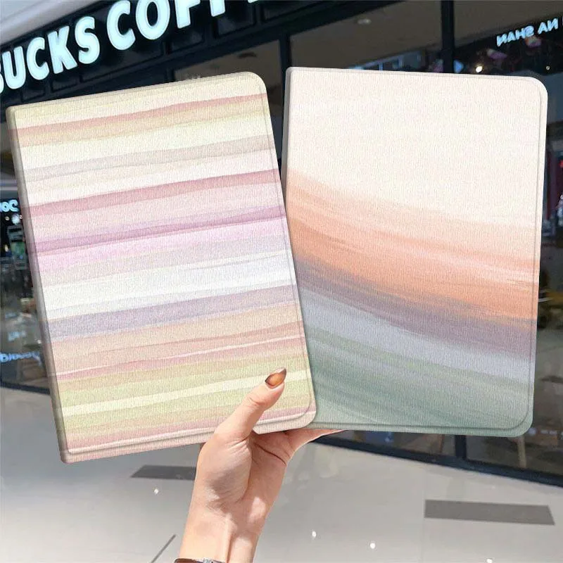 

Watercolor Striped Pastel For Samsung Galaxy Tab A7 A A8 A9 A11 S6 S11 10.1 10.4 10.5 Inch Lite PLus Soft Tablet Case Gift