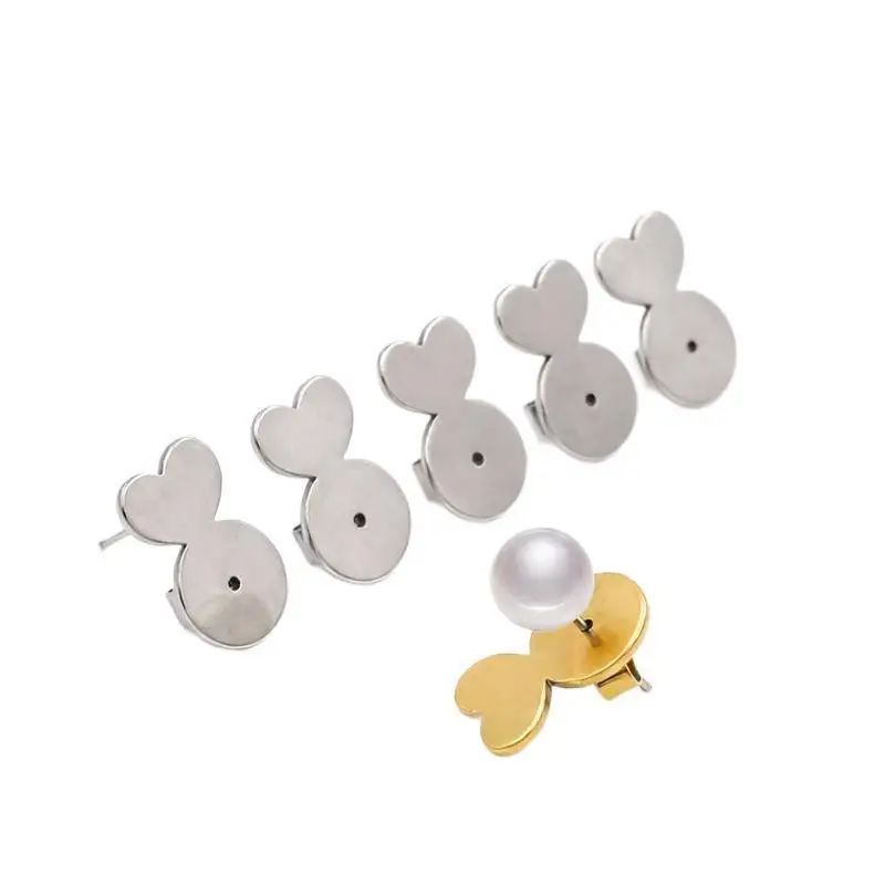 Heart-Shaped Locking Earring Backs 4Pcs Hypoallergenic Ear Lifter Support Hold Droopy Ears for Stud Drop Earrings