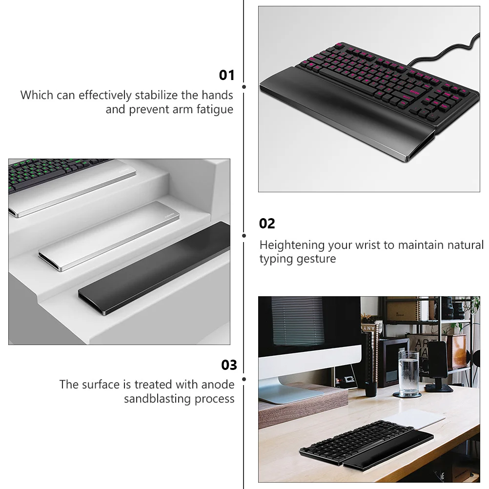 

Mechanical Keyboard Wrist Rest Pad 87-Key Ergonomic Heavy Duty 20Kg Non-Slip Silicone Base For Laptop Computer Desk Work