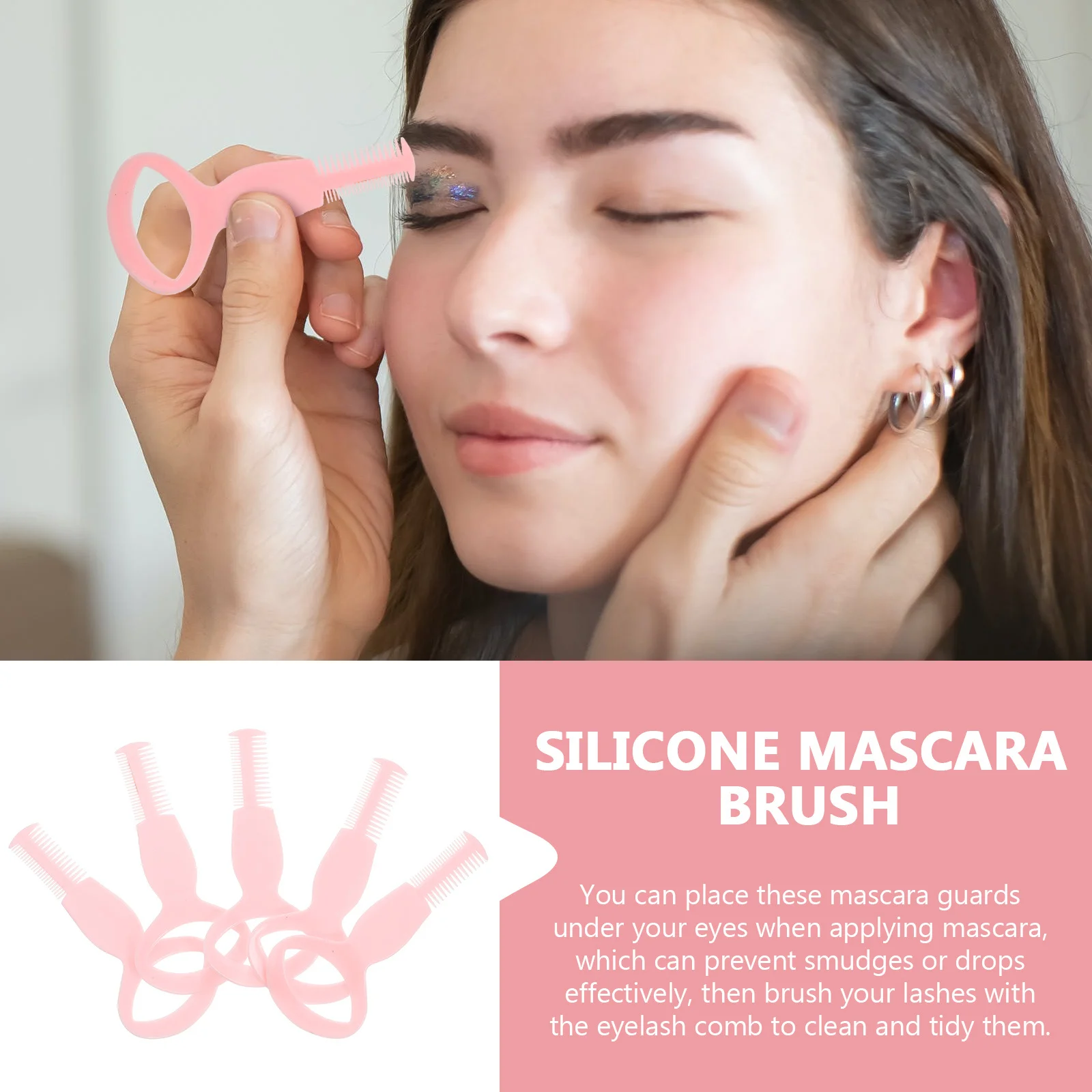 20 piezas herramientas de aplicación protectora de máscara de pestañas, cepillo de pestañas reutilizable de PP, aplicador de máscara de maquillaje portátil, guía, peine para pestañas