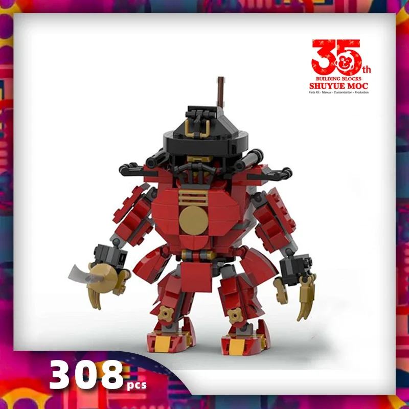 SyMOC Gift Ninja New Fighter Samurai Mech Super Armor Robot Figures Building Blocks Kit Bricks Classic Movie Model Kids Toys