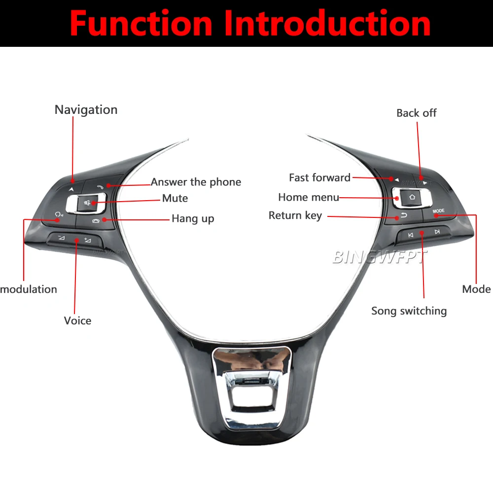 Multifunctional steering wheel buttons For VW POLO Golf Touran Passat 2016 2017 2018