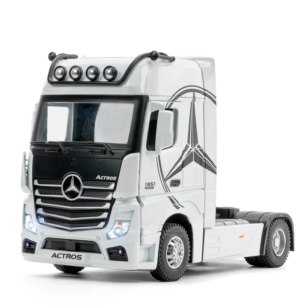 1:24 Mercedes-Benz ACIROS truck Simulation Diecast Metal Alloy Model car Sound Light Pull Back Collection Kids Toy Gifts A561