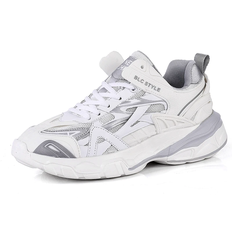 

VIPOL Men's fashionable and versatile casual sports shoes, couple white sneakers, thick-soled height-increasing trendy shoes