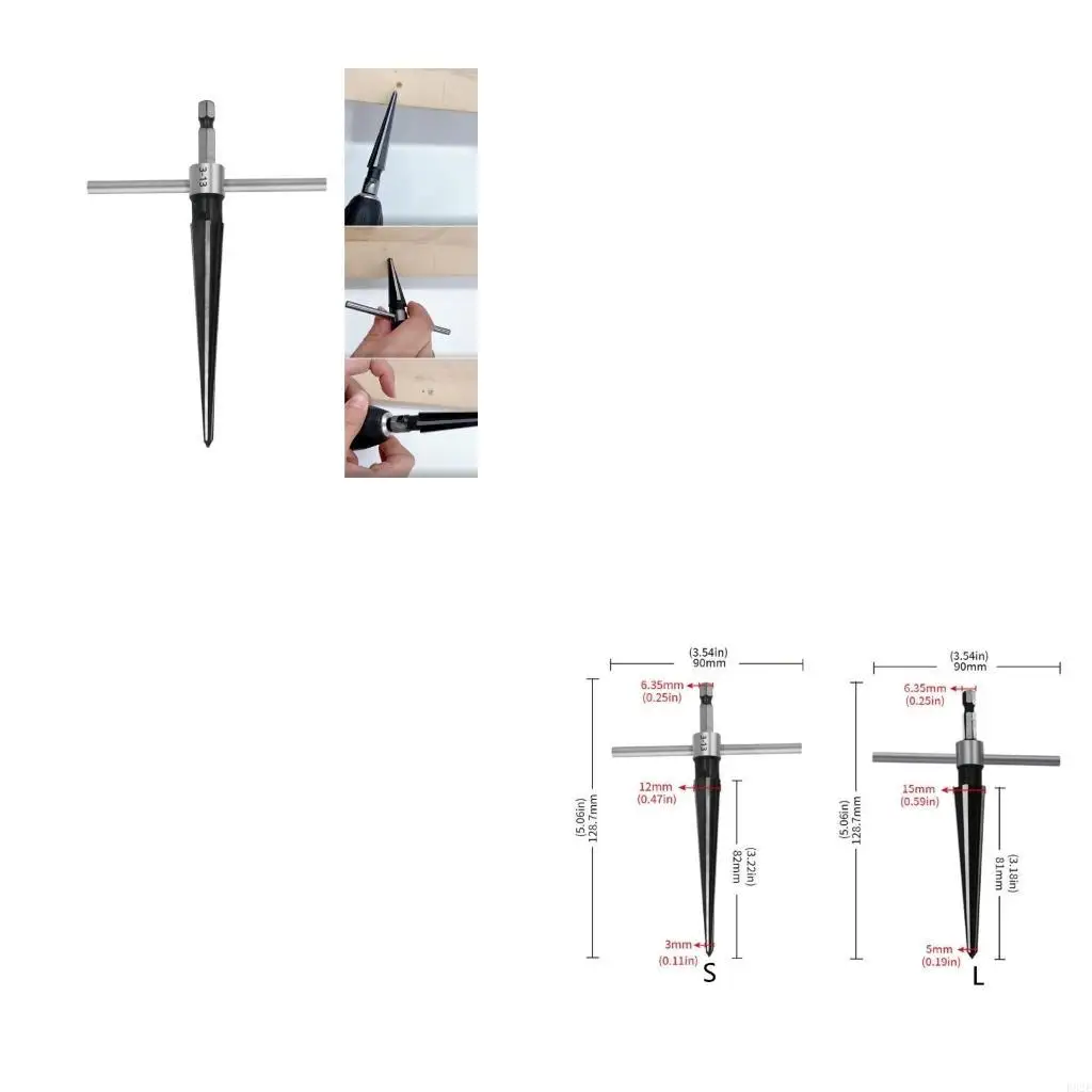 

P82E T-Handle Taper Reamer Detachable Tapered Reaming Tool Precise Hole Enlargement