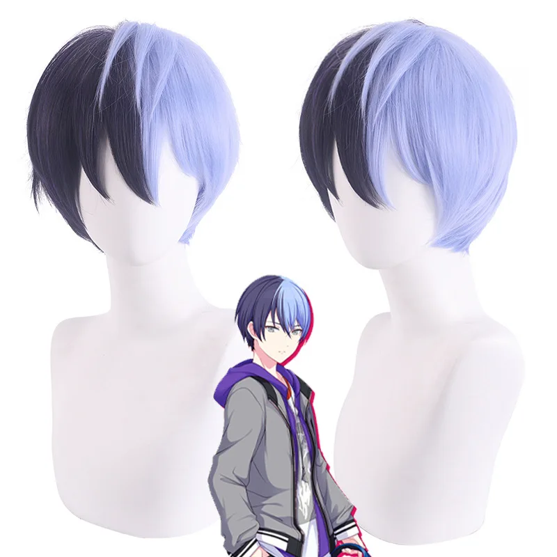 Aoyagi Touya Cosplay Wig Project SEKAI COLORFUL STAGE! Short Blue Mixed Heat Resistant Synthetic Aoyagi Touya Wig