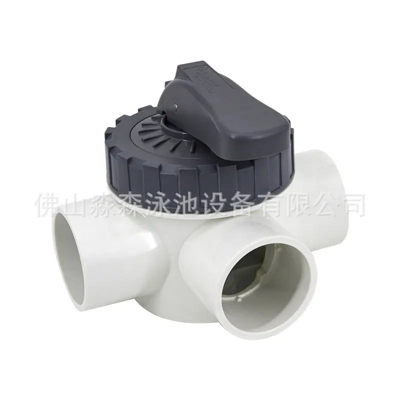 PVC 3 Way Pool Diverter Valve For Swimming Pool Water Flow Control V50 3A 60MM