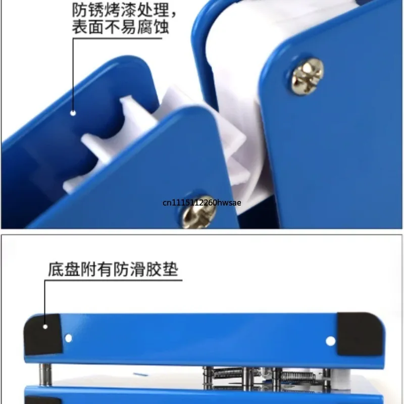 Metal Bag Sealer with 7 Sealing Tape Manual  Sealer Taper Dispenser with Trimmer Cutter Anti-Slip Supermarket Store Bag