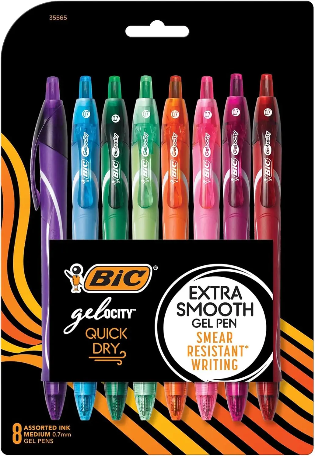 

Quick-Dry Assorted Colors Gel Pens, 0.7mm Medium Point, 8-Pack Retractable with Comfort Grip for School and Office Use