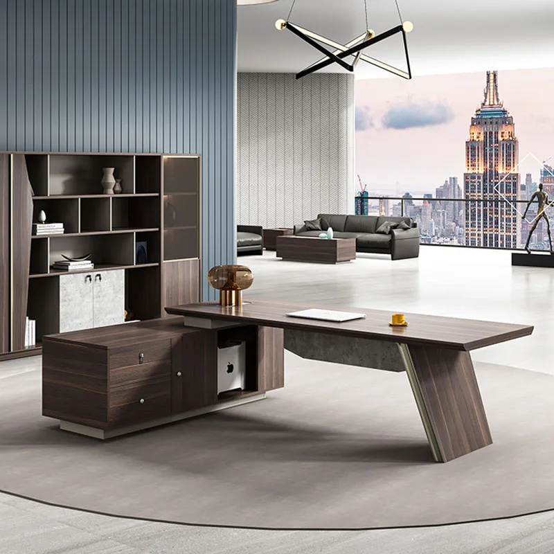 Studio Conference Office Desk Storage Wooden Work Reception Monitor Office Desk Computer Mesa De Escritorio Luxury Furniture