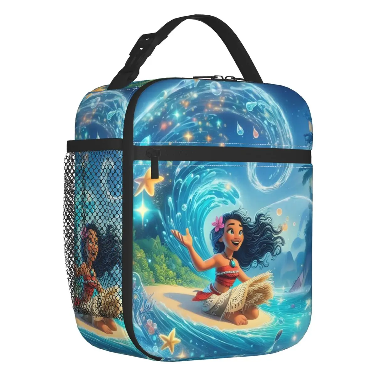 

Сумка для обеда «Моана» на заказ, красивая принцесса, холодильник, термоизолированные коробки для завтрака с мультяшным принтом для девочек, море, для детей, школы