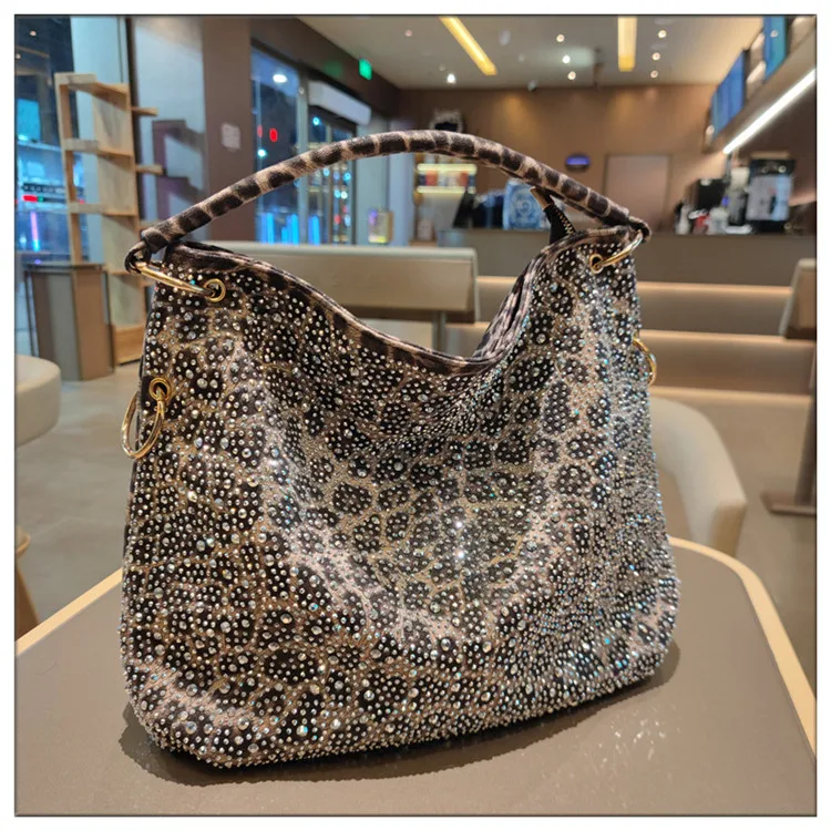 

Real Slit Leather Handbag Women 2025 New Bolso Mujer Casual Large Capacity Bag Leopard Shoulder Side Tote Bag