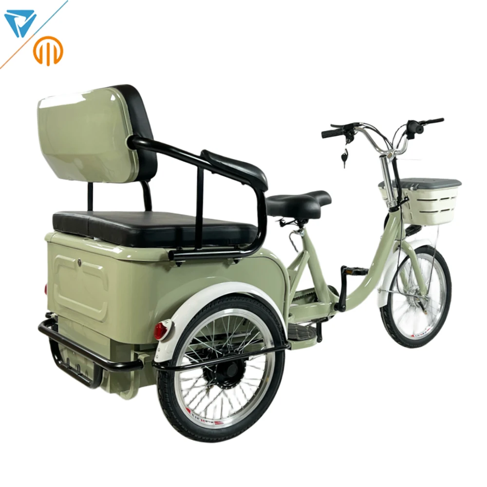 2024 three wheels electric bike Sell well electric tricycle with pedals safe speed electric pedicab