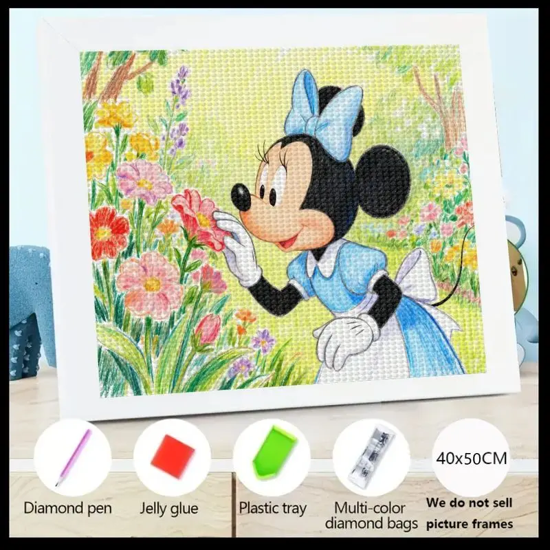 

1 шт., милый комплект алмазной живописи «сделай сам» с Минни Маус Диснея, полная дрель, персонаж мультфильма, запах цветов, садовое искусство, сверкающий Cr