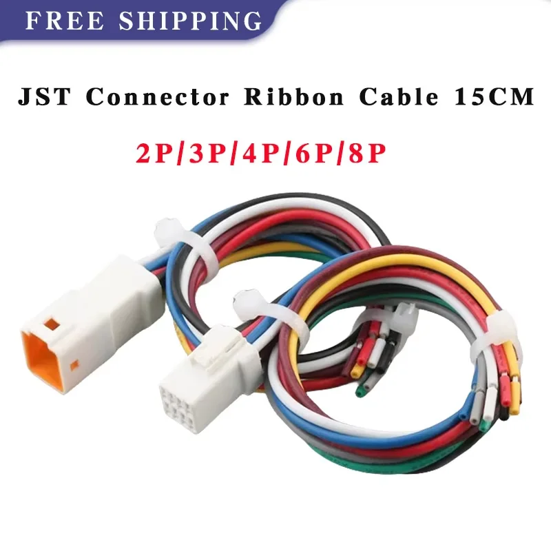 

5/20/100Sets JST-2/3/4/6/8P Waterproof Connector Plug Socket Kit with 15CM Harness Cable for Automotive Aviation Male and Female