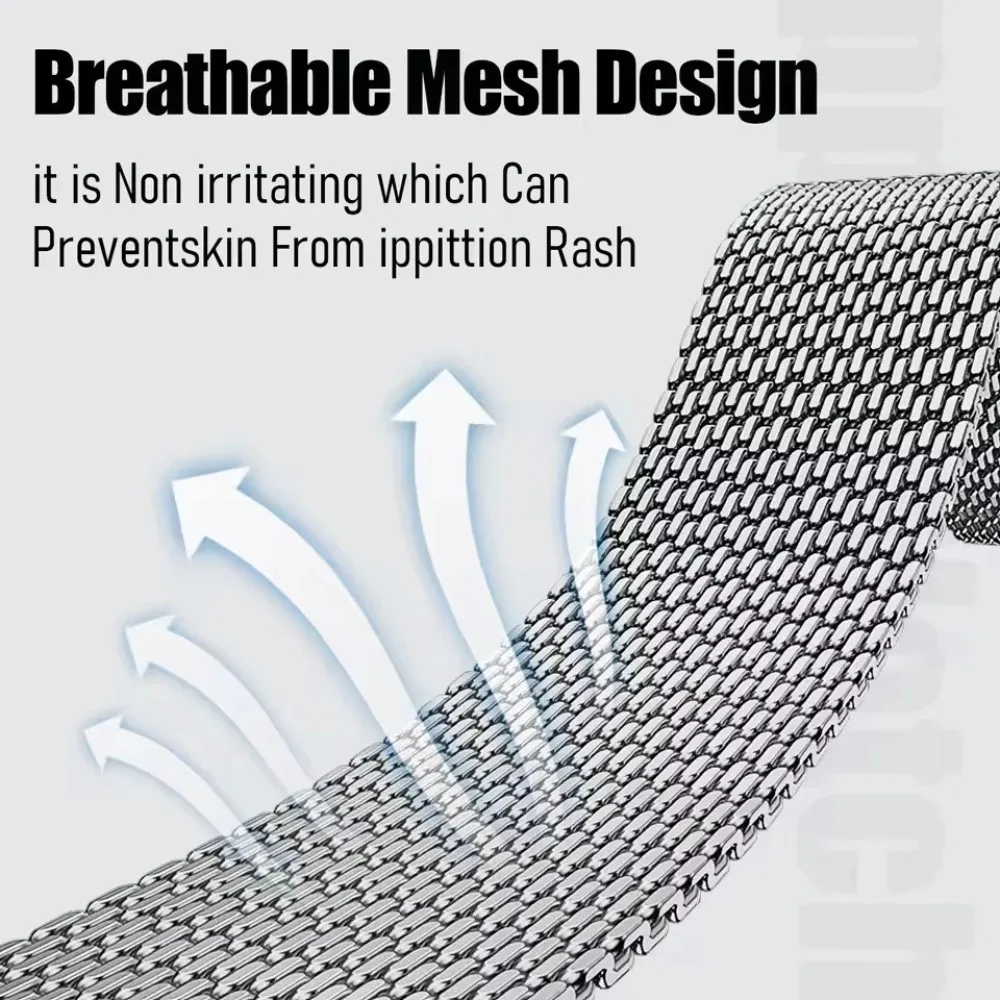 22/20/18mm Steel Mesh Strap for Huawei Watch 5-4/GT6-5-4 Pro 46mm Milanese Magnetic for Amazfit Active 2-Max/Bip 6 5/Balance 2-1