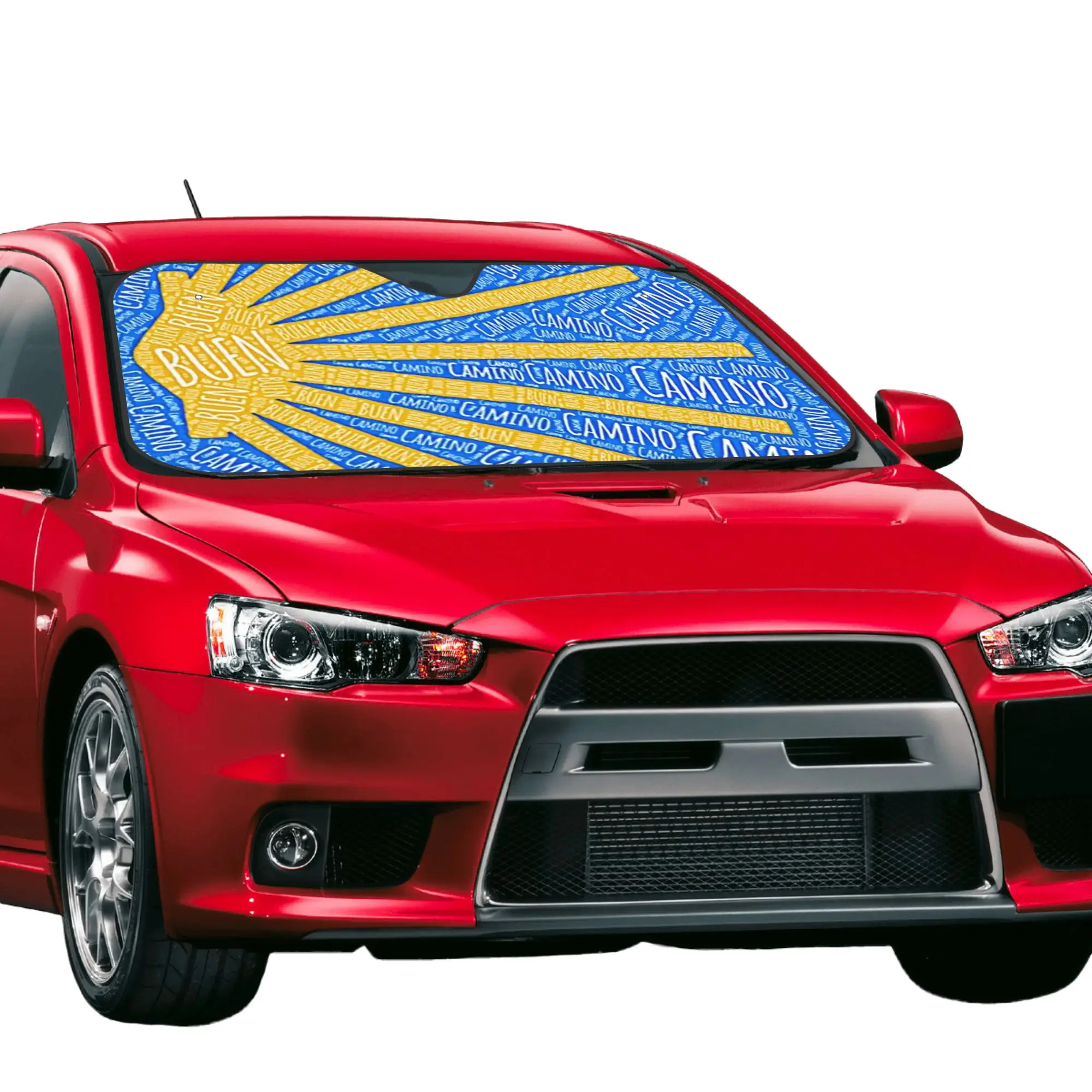 Car Front Windshield Sun Visor Heat Insulation Cover Camino De Santiago Car Sun Shade Scallop Shell Covers Car Solar Protection