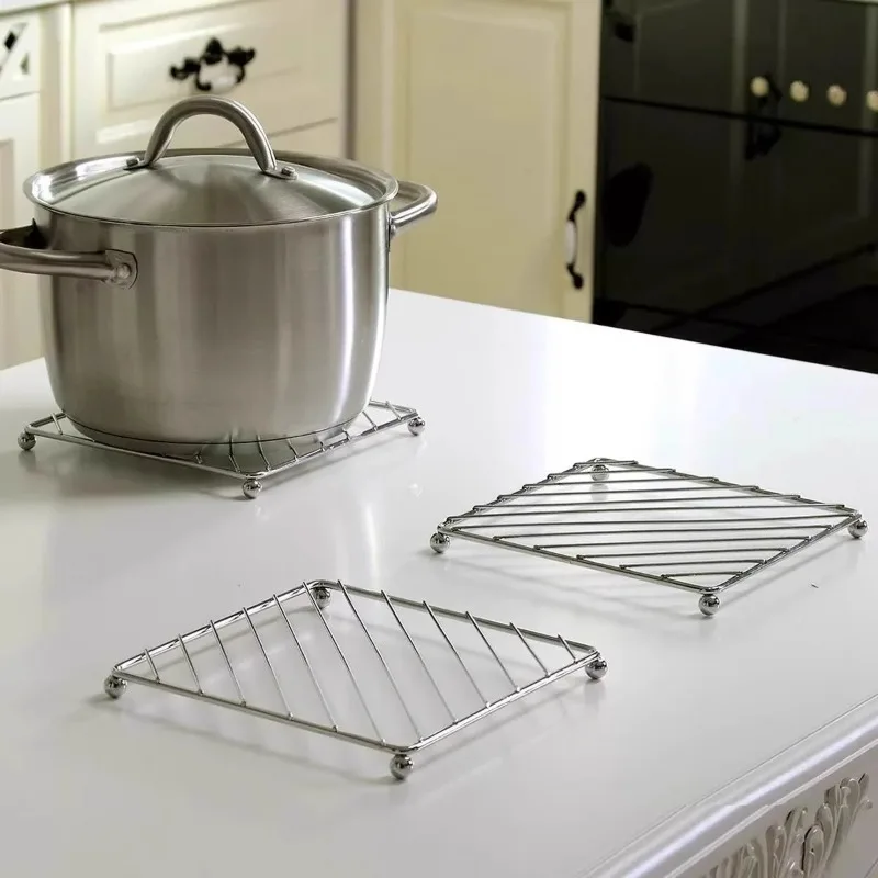 

Thickened stainless steel pot pad heat insulation rack for home kitchen dining table, plate anti-scald high-temperature resistan