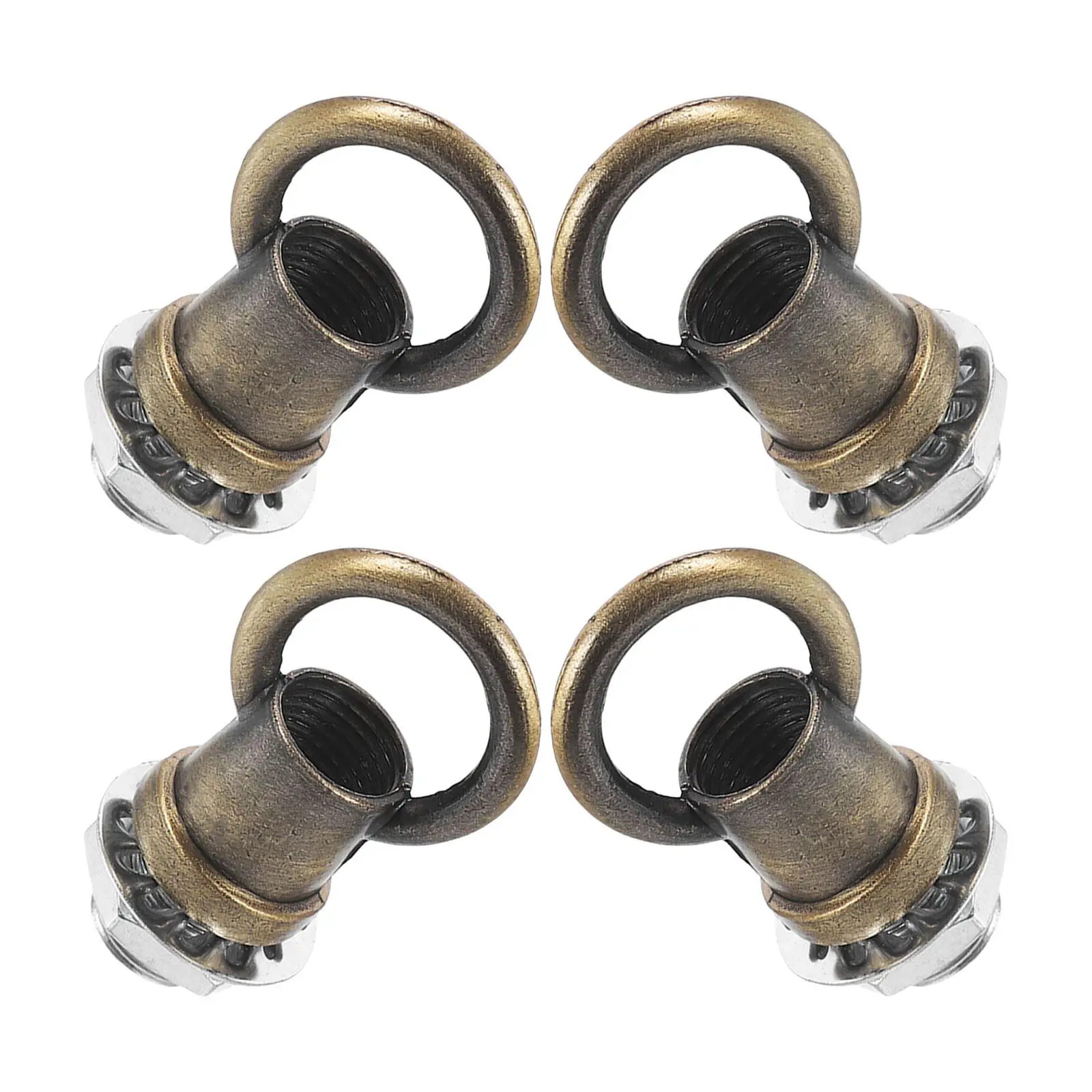 4Set Lamp Eye Nut Bronze Finish M10 Zinc Eye Nut for Pendant Ceiling Chandelier Lighting Fixture Connection Home Use