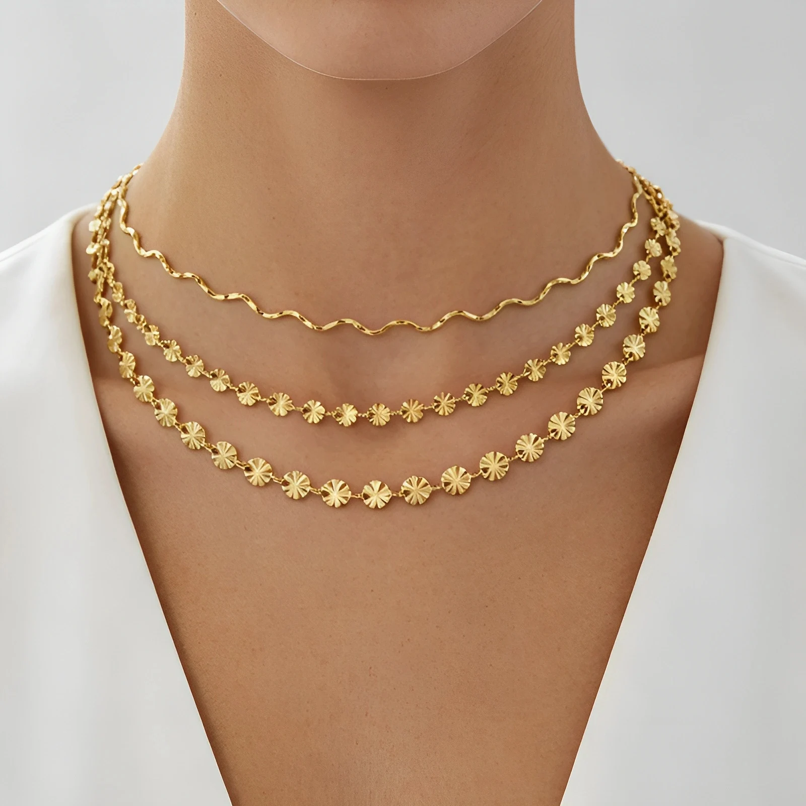Damen Mode Elegante Choker-Halskette Rostfreier Edelstahl-Schmuck Kurze Halskette