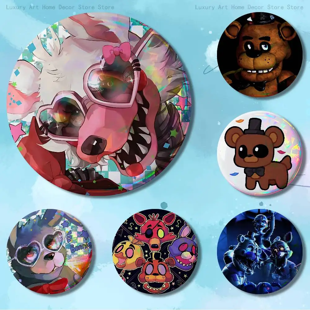 

Cute F-FnafS Game Custom Badges 75mm 44mm 25mm Brooch Backpack Hat Enamel Pins Accessories Toys Gifts
