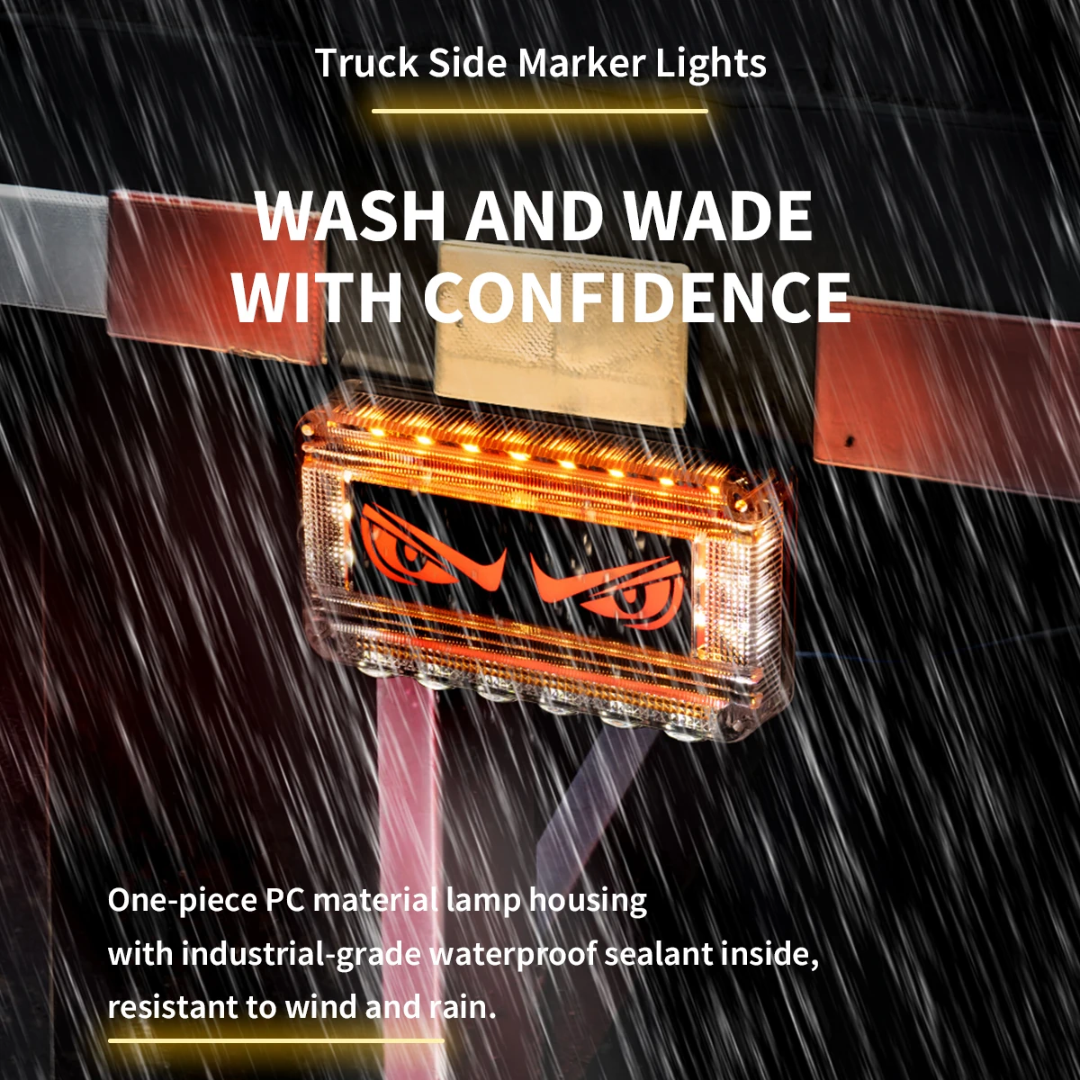 1/2PCS 12V-24V Truck Square Shaped Eye Side Marker Light LED Clearance Lamp Dynamic Flowing Signal Light With Bracket