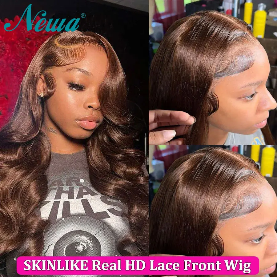 

Chocolate Brown Wigs 13x6 HD Lace Front Wigs Melt Skins Body Wave Human Hair Wigs 5x5 6x6 Glueless HD Lace Closure Wig For Woman