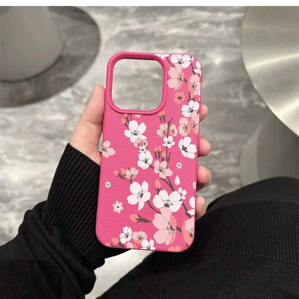 Koreanische Weeping Cherry Handyhülle für iPhone 17 16 15 14 13 12 Pro Max 16 15 14 Plus 17 16 15 14 Pro 17Air Silikon-Matt-Cover – Detail 11
