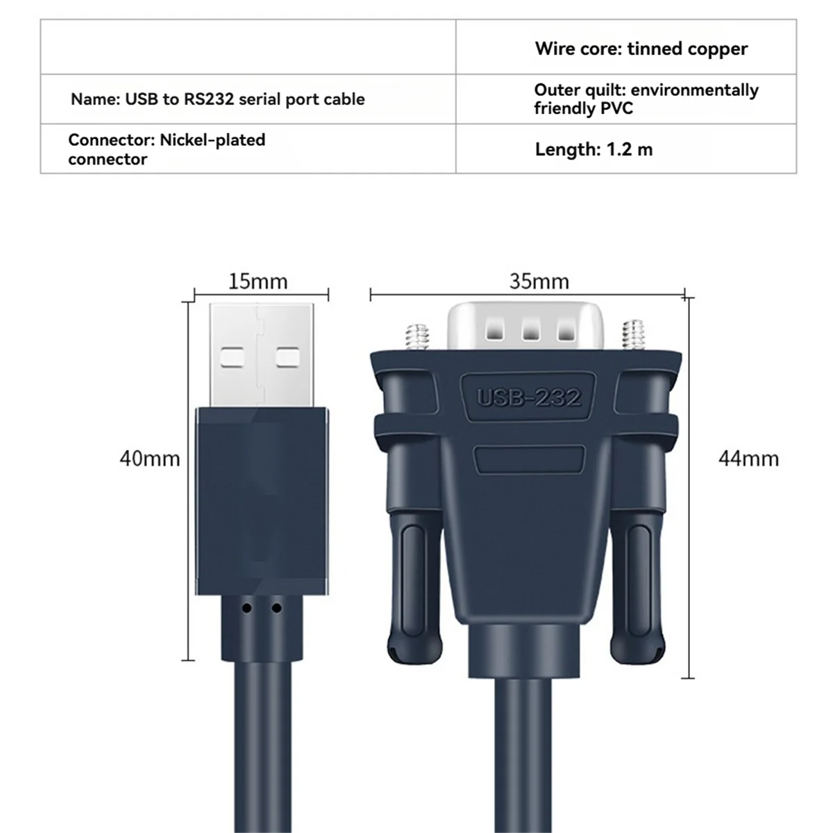 ABXHH USB إلى RS232 محول DB9 كابل المنفذ التسلسلي الصناعية 9-Pin تحويل كابل DB9 ذكر أنثى سلك نقل البيانات