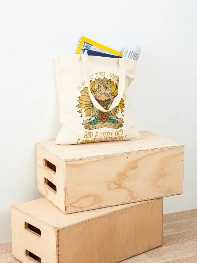 I'm Mostly Peace Love And Light And A Little Go Tote Bag Portable shopping bag cute tote bag Eco Cloth bags