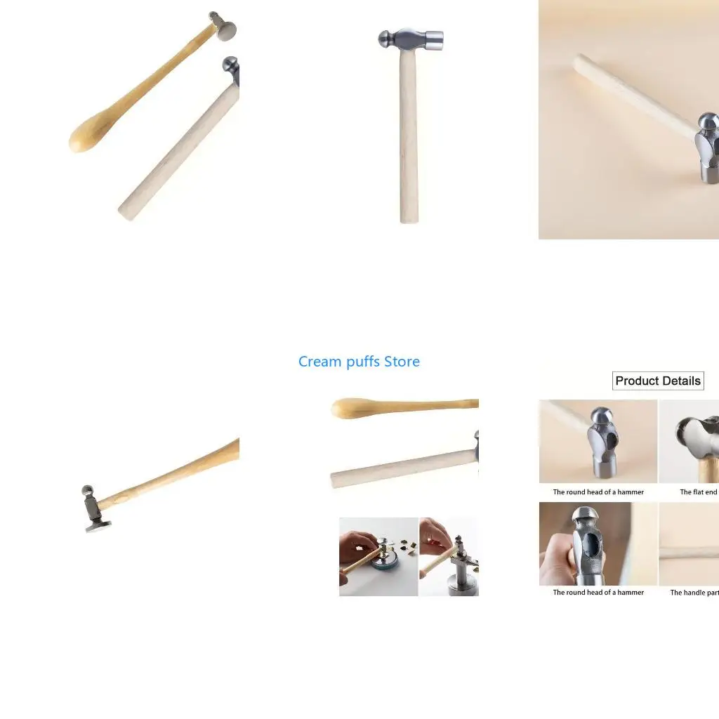 50LE Professional Jewelry Crafting Hammer with Handle Portable Hand Hammer Metalworking Tool Jewelry Repair Tool