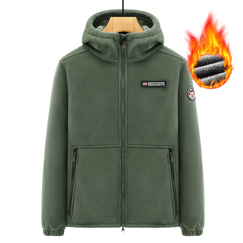Novo inverno masculino lã térmica jaqueta tática esportes ao ar livre casaco com capuz militar softshell caminhadas ao ar livre jaquetas do exército 5xl