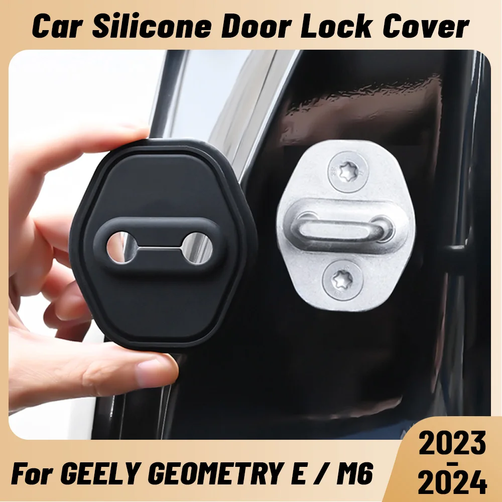 For GEELY GEOMETRY E M6 2023-2024 Car Door Shock Absorber Door Lock Protector Silicone Auto Door Lock Latches Cover Accessories