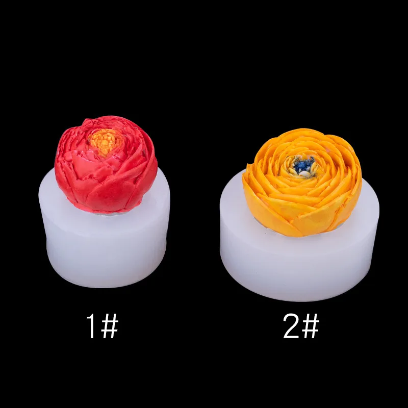 3D Small Bud Peony Rose Flower Aromatherapy Gypsum DIY Candle Fragrant Stone Epoxy Silicone Silicon Mould Resin Molds