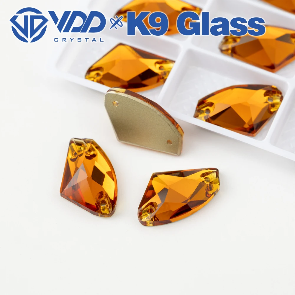 VDD S107 Coffee  Galactic Top Quality K9 Glass Sew On Rhinestones Crystal Flatback Sewing Stones For Clothes Decorations