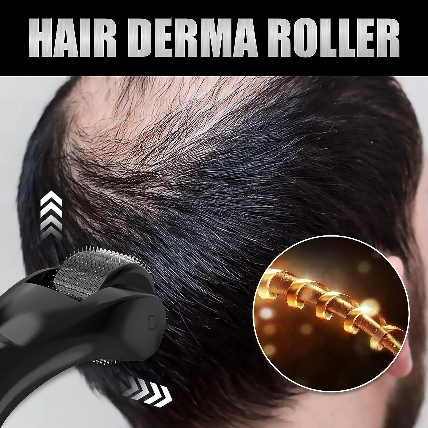 All Sizes DRS 540 Derma Roller Titanium Professional Black Microneedle Roller for Beard Hair Regrowth Growth Facial Skin Care