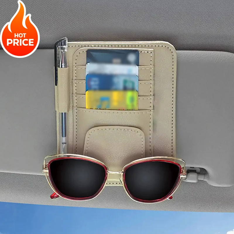 Car Sun Visor Organizer: Multi-Pocket Accessory for Auto Interior - Document Storage Pouch, Sunglasses & Pen Holder Car Visor