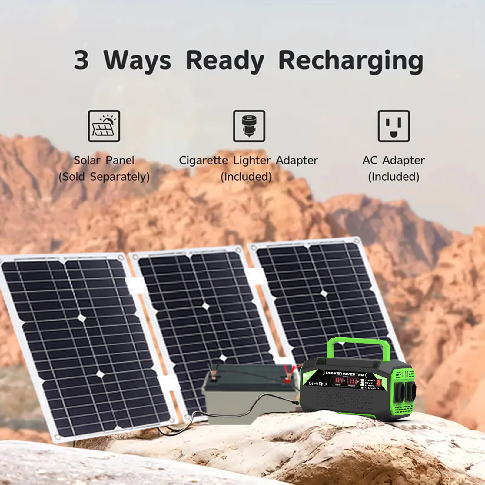 Convertitore sinusoidale modificato Doppie porte USB Ricarica rapida Doppie prese Display LCD intelligente Convertitore per auto da 300 W per i viaggi