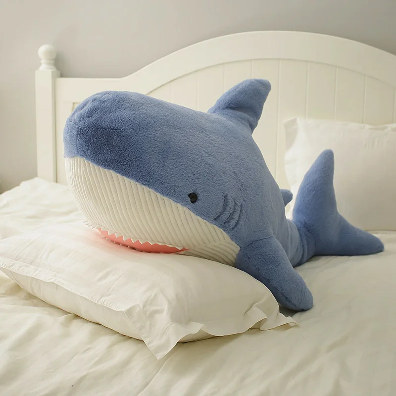 60-120cm Giant Stuffed Animal Shark Plush Toy Kawaii Large Soft Doll Whale Dolphin Sleeping Pillow Girl Festival Gifts for Kids