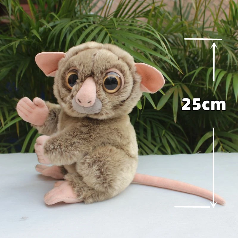 Realistic Wide-eyed Tarsier High Fidelity Cute Plushie Monkey Plush Toys Lifelike Animals Simulation Stuffed Doll Kawai Toy Gift