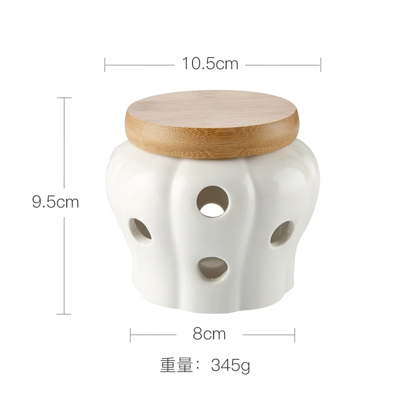 Modern Hollow Storage Jar Ventilated Ceramic Storage Jar Kitchen Ginger Garlic Storage Box Porcelain Containers Kitchen Utensils