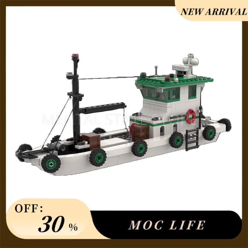 

[453 шт.] индивидуальная рыбацкая лодка MOC, креативный набор строительных блоков STEM, развивающие игрушки, комплект строительной модели, подарки на день рождения