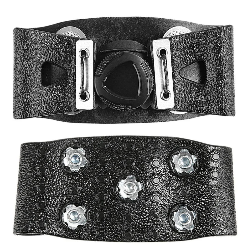 

with 5 Steel Studs Ice Cleats Shoes Anti-Slip Non Slip Snow Ice Gripper Button Adjustment Ice Snow Grips Ice Walking