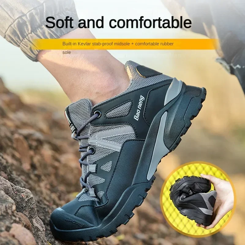 High-end Work Sneakers Steel Toe Shoes Men Safety Shoes Puncture-Proof Work Shoes Boots Fashion Indestructible Footwear Security