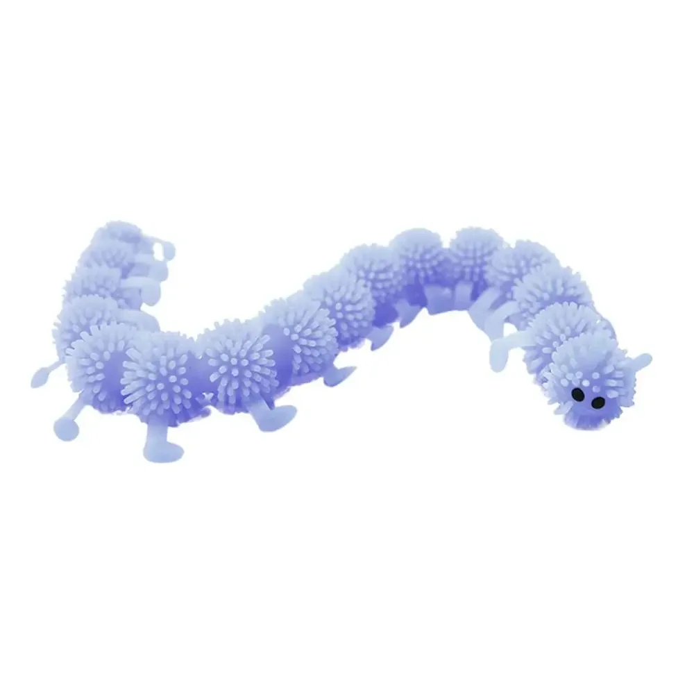 Luminous Caterpillars Fidget Toys Sensory Toy for Anxiety Stress Relief Fuzzy Stretchy Worm Glow Caterpillars