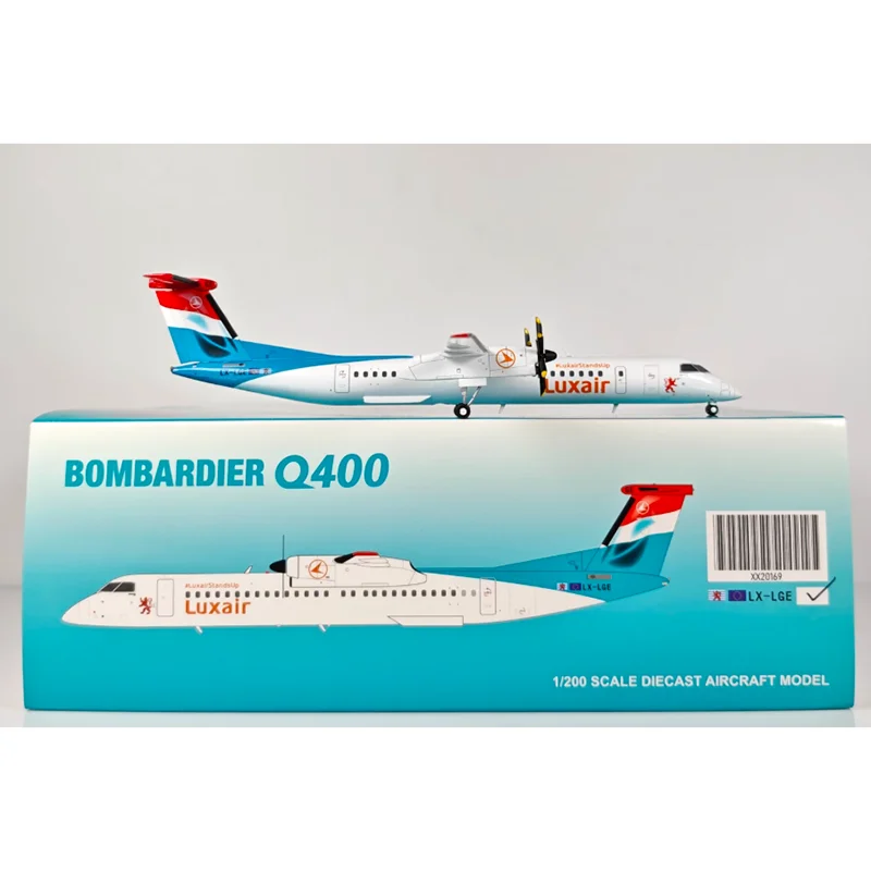 JC أجنحة دييكاست 1/200 مقياس لوكسمبورغ الخطوط الجوية Dash8-Q400 LX-LGE سبيكة نموذج طائرة تحصيل لعبة حلية الزخرفية
